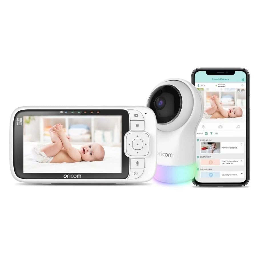 Oricom 5" Smart HD Nursery Pal Glow + Baby Monitor