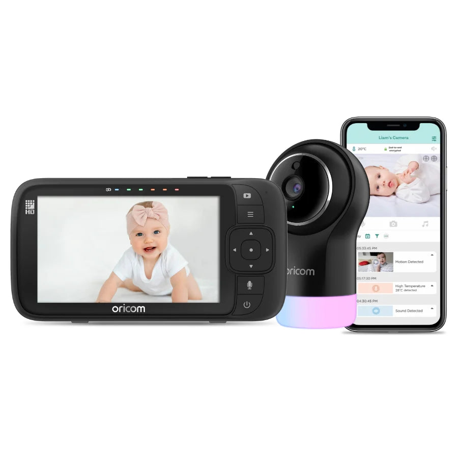 Oricom Smart 5" HD Nursery Pal Glow + Baby Monitor