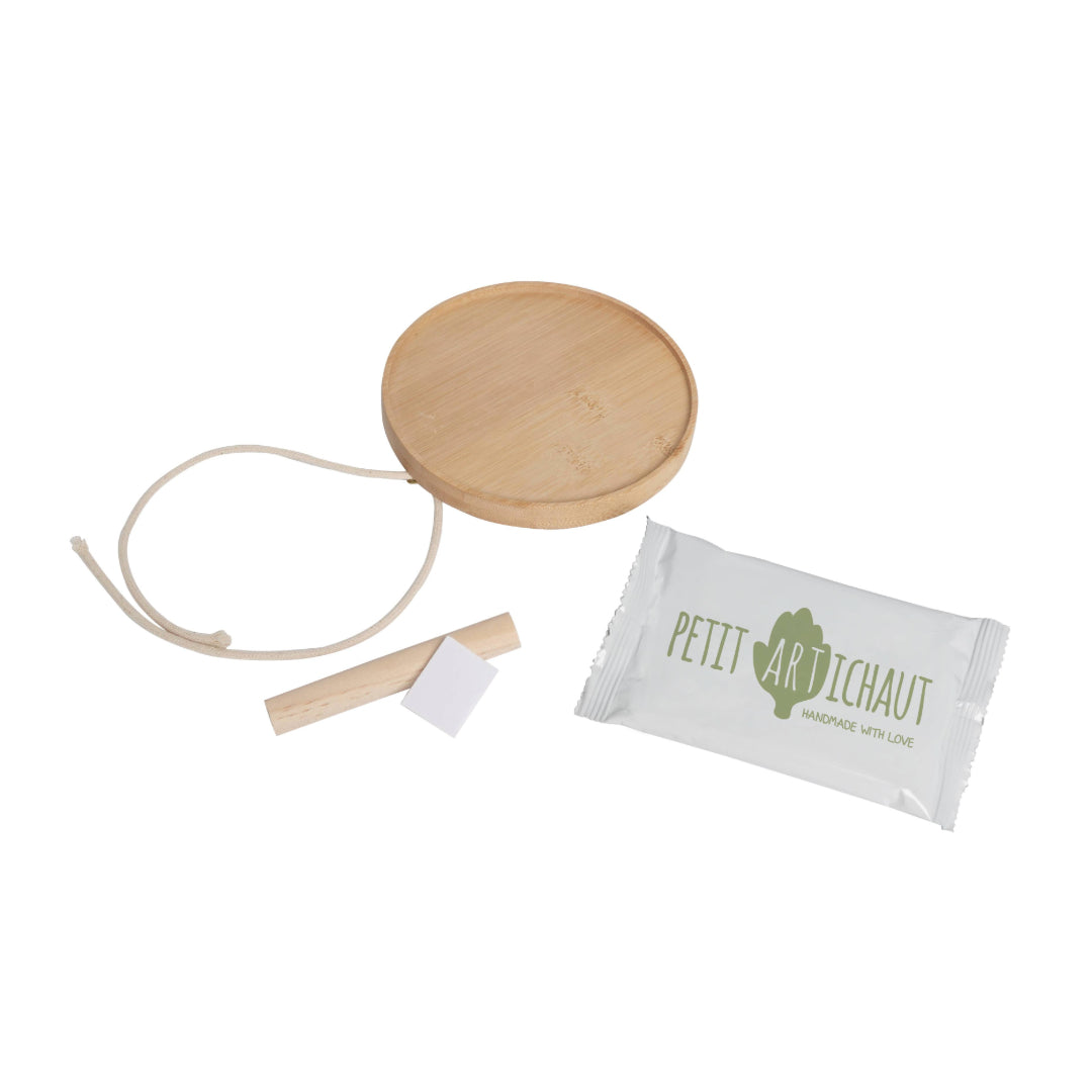 Baby handprint on hypoallergic claywith wooden hanging kit