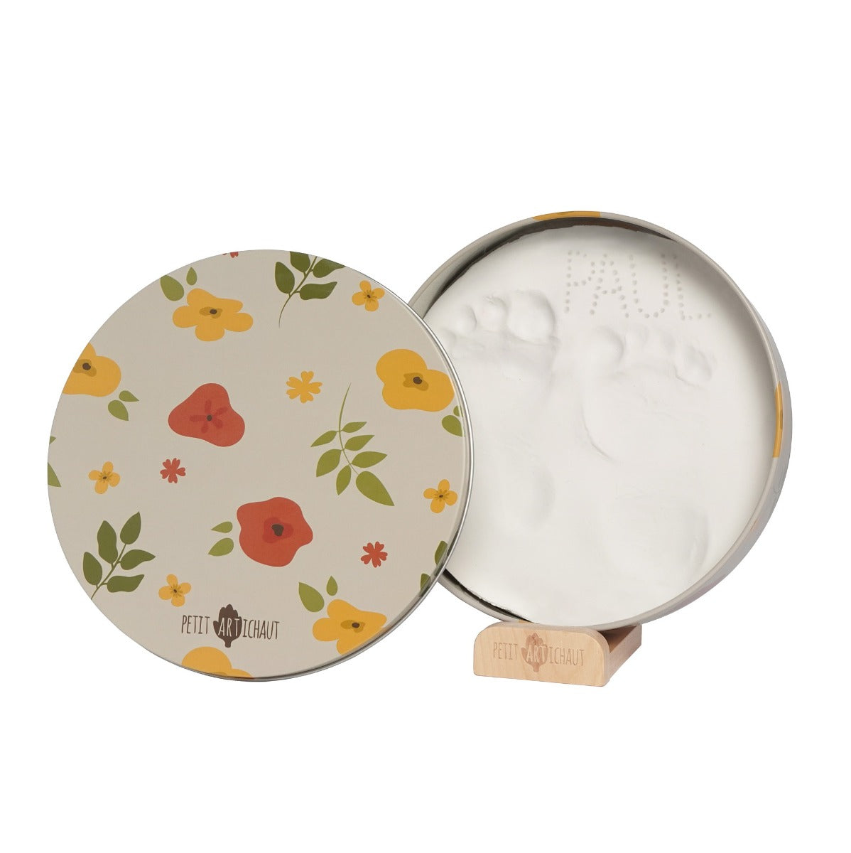 Petit Artichaut baby box round in little prairie print tin:image,small_image,thumbnail,swatch_image