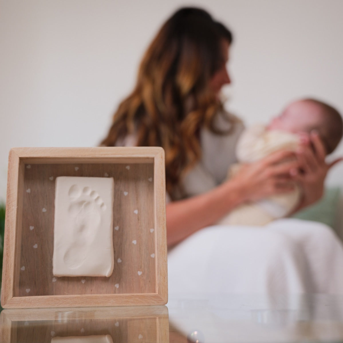 Print Box with Clay imprint of baby