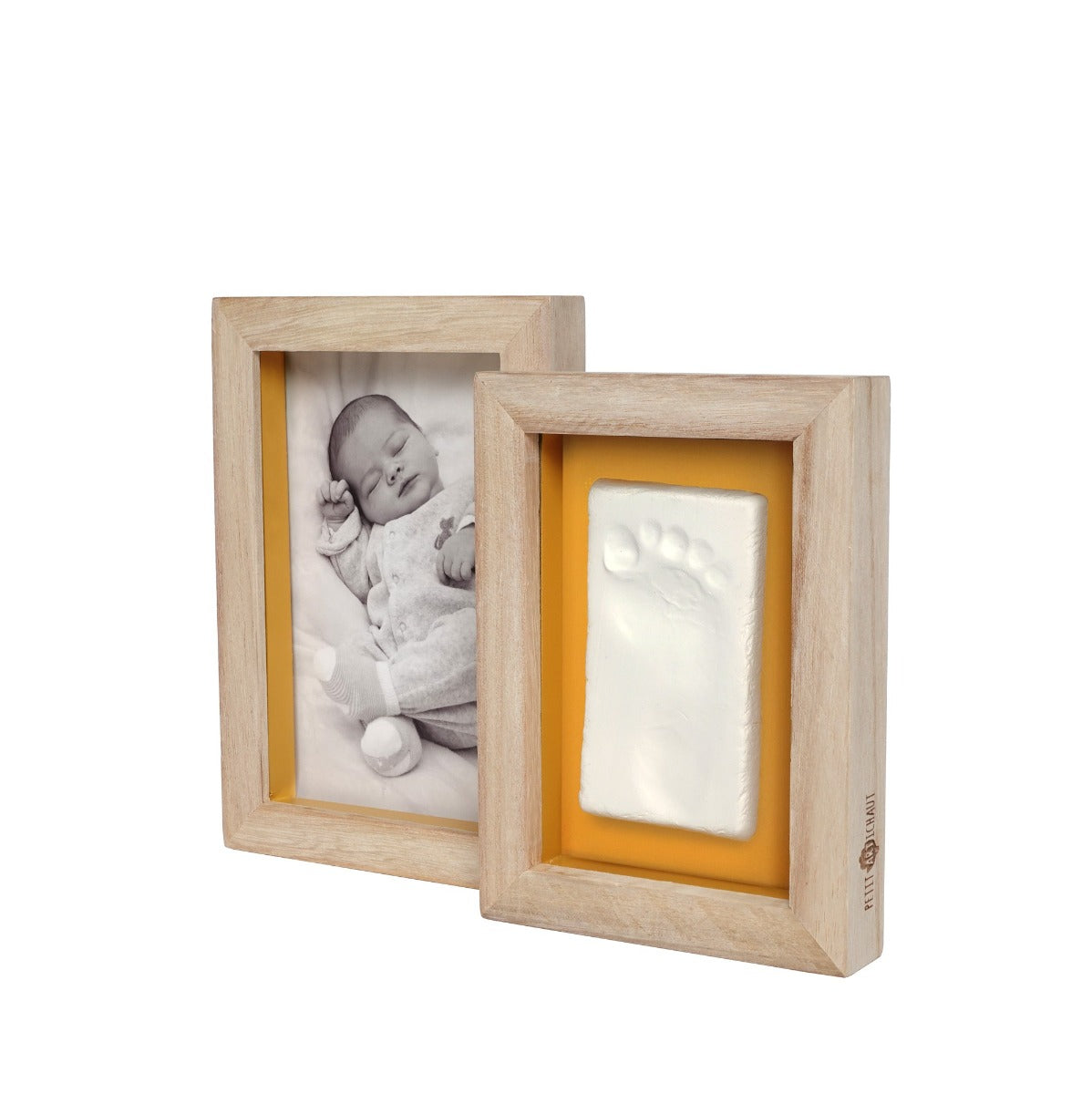 Petit Artichaut 2 frames baby imprint keepsake with plain Ochrey colour