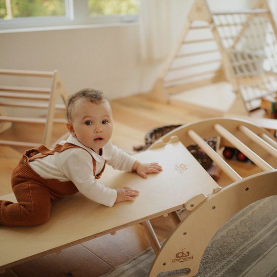 Baby Playing on Kinderfeets Pikler Ramp/Slide