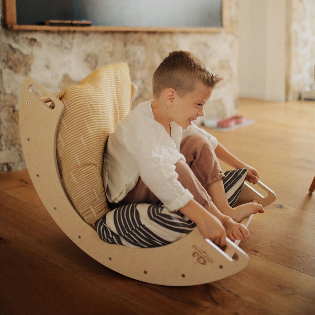 Toddler Rocking in Kinderfeets Rocking & Climbing Arch 