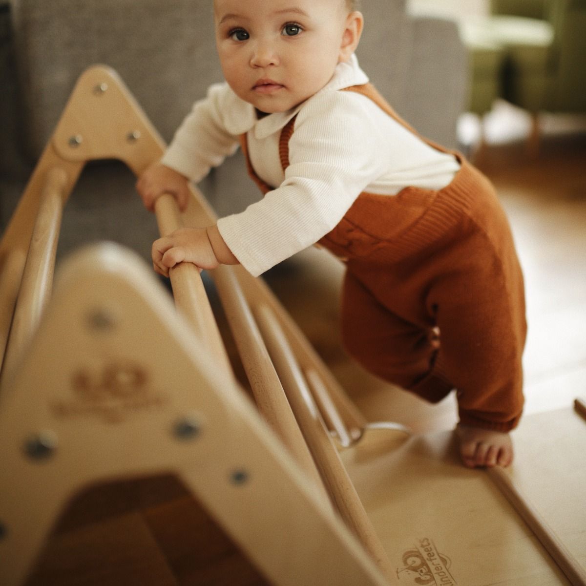 Young Child Climbing Kinderfeets Pikler Triangle Medium 