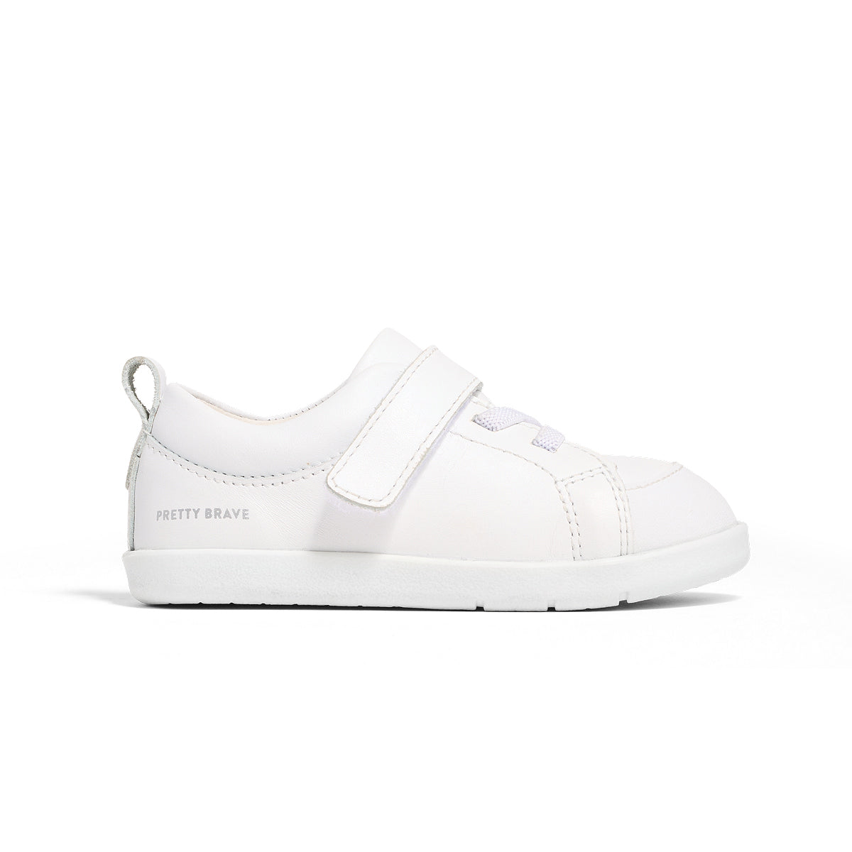 Side view 1st walker white shoes