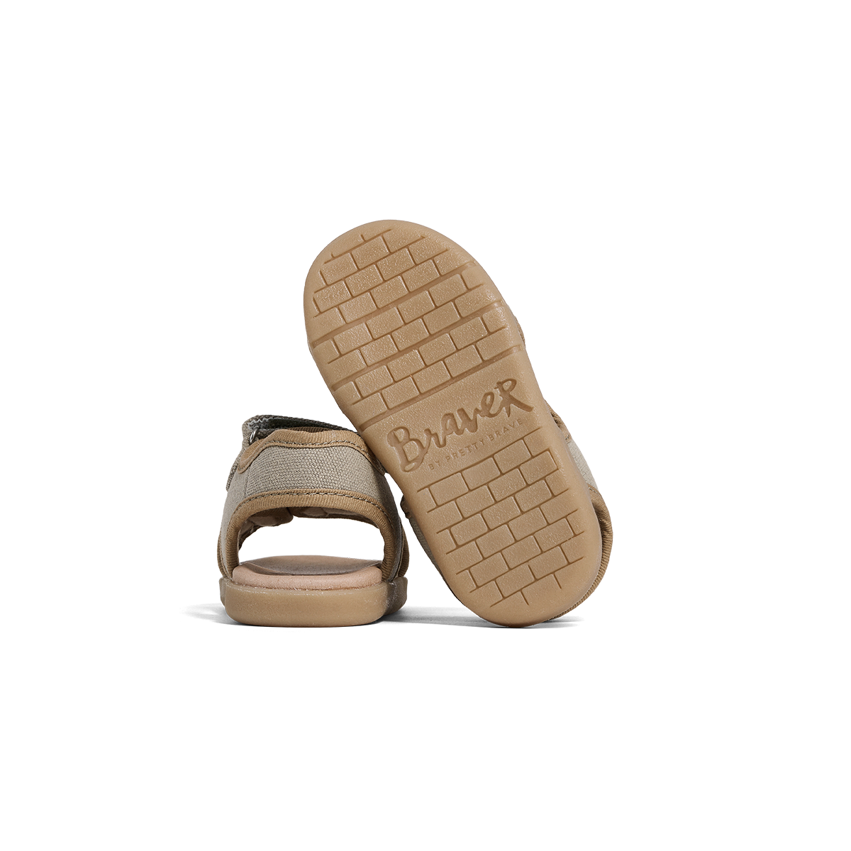 Pretty Brave 1st walker Play Sandal in khaki back view