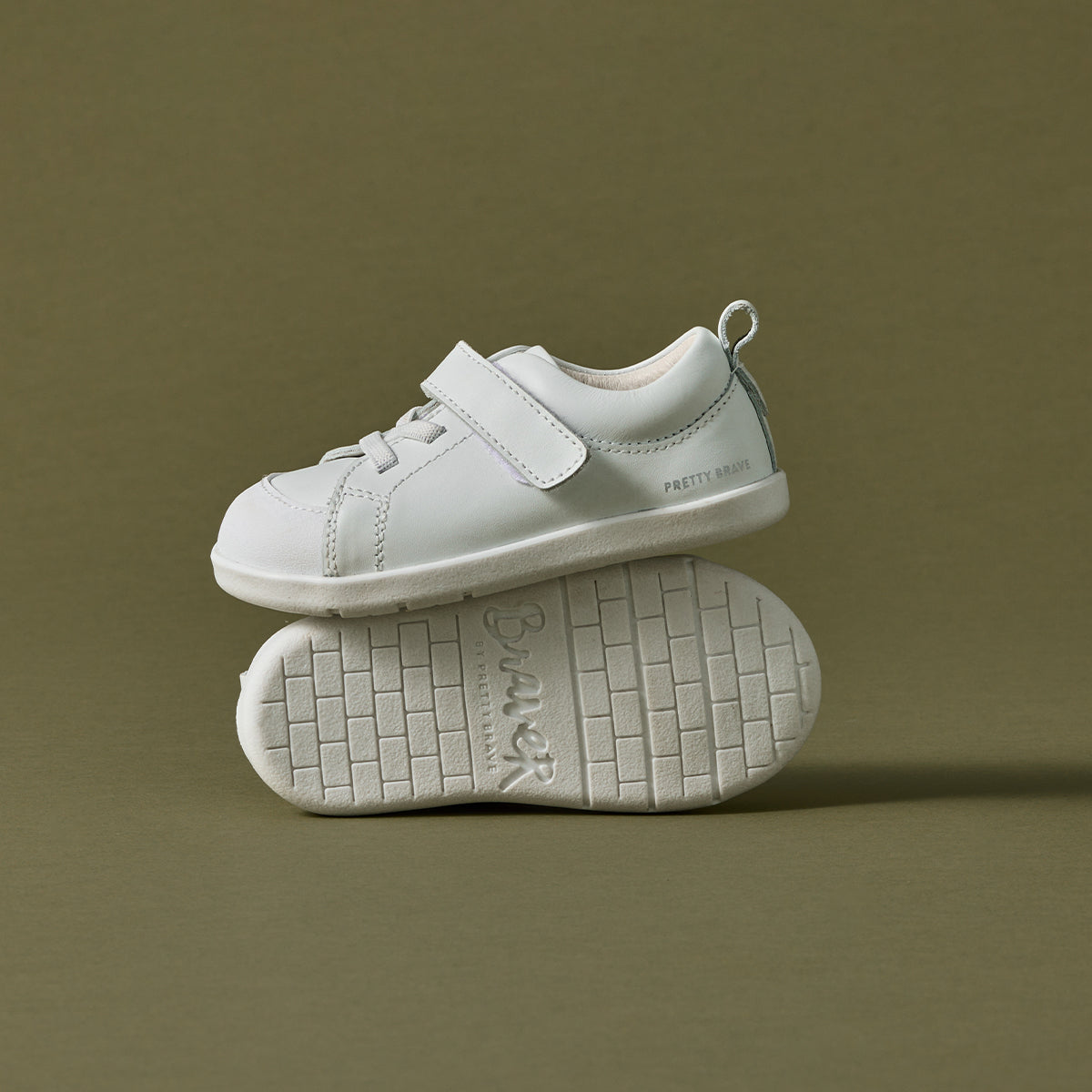 Side view 1st walker white shoes