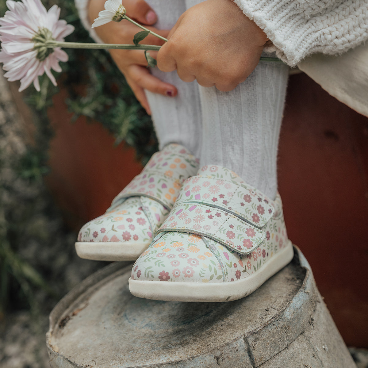 Floral print 1st walker shoes