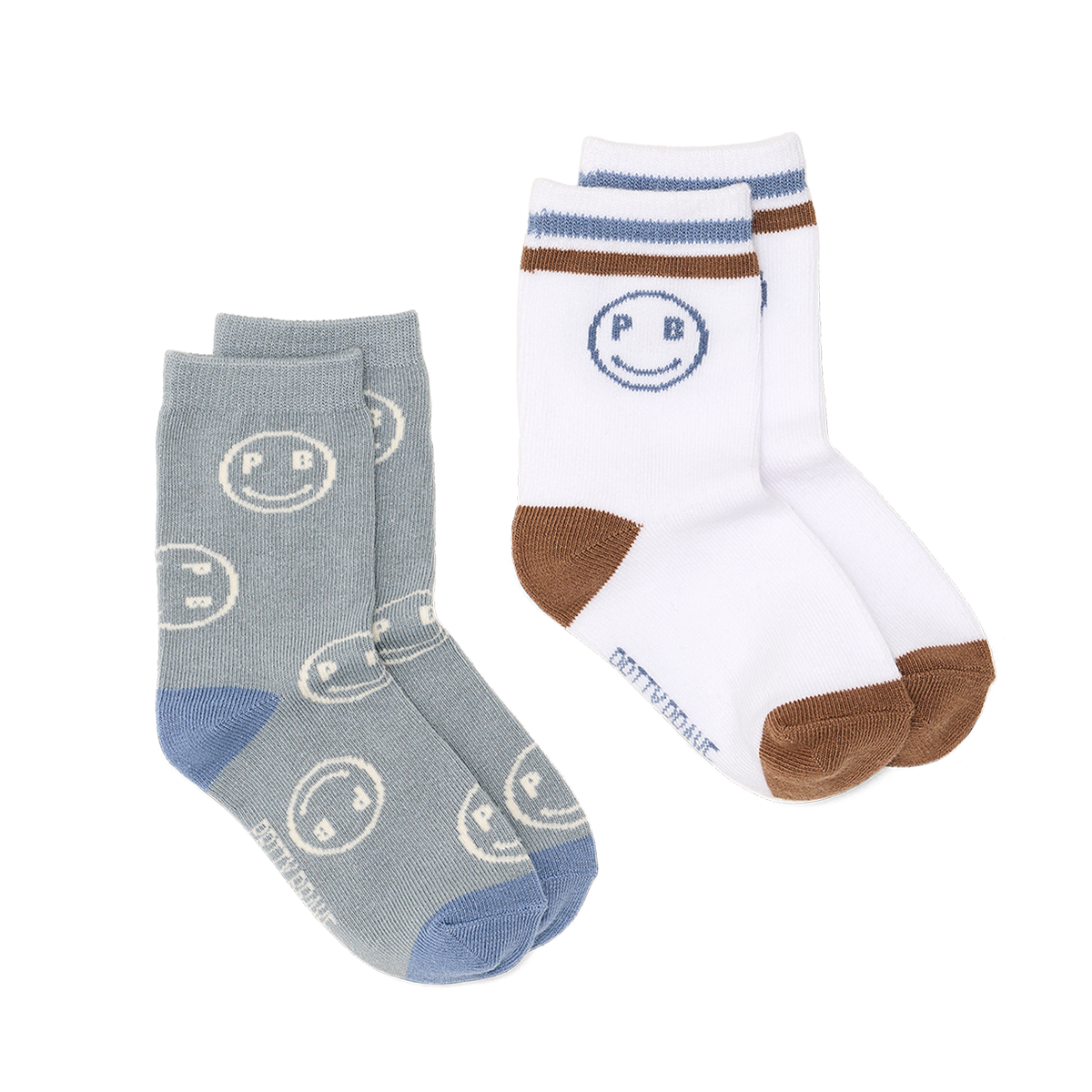 2-Pack Pretty Brave Smiley Socks in sage/white colour:image,small_image,thumbnail,swatch_image