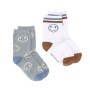 2-Pack Pretty Brave Smiley Socks in sage/white colour:image,small_image,thumbnail,swatch_image