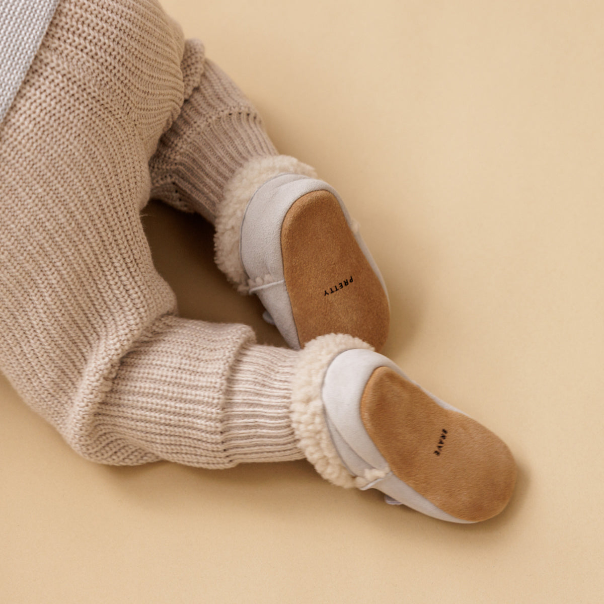 Pink soft winter baby shoes rear view