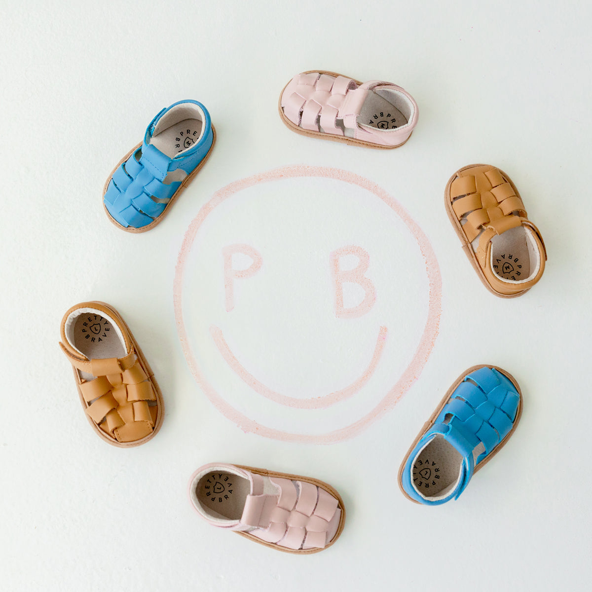 Pretty Brave Rio Baby Sandals in a circle 