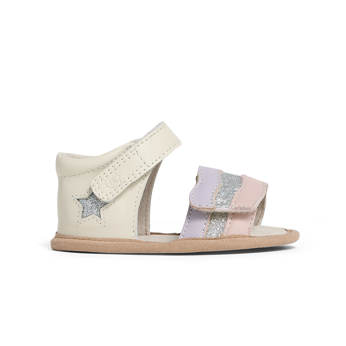 Pretty Brave Baby Star Sandal in Sparkle Side view