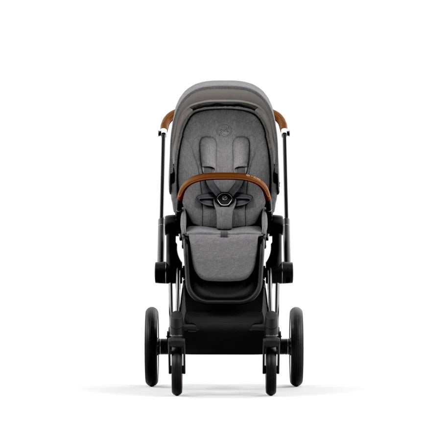 Priam Pram 2022. Rose Gold + Manhattan Grey Plus front