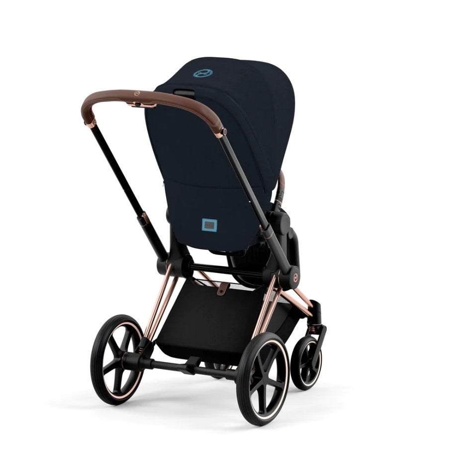 Priam Pram 2022. Rose Gold + Midnight Blue Plus back