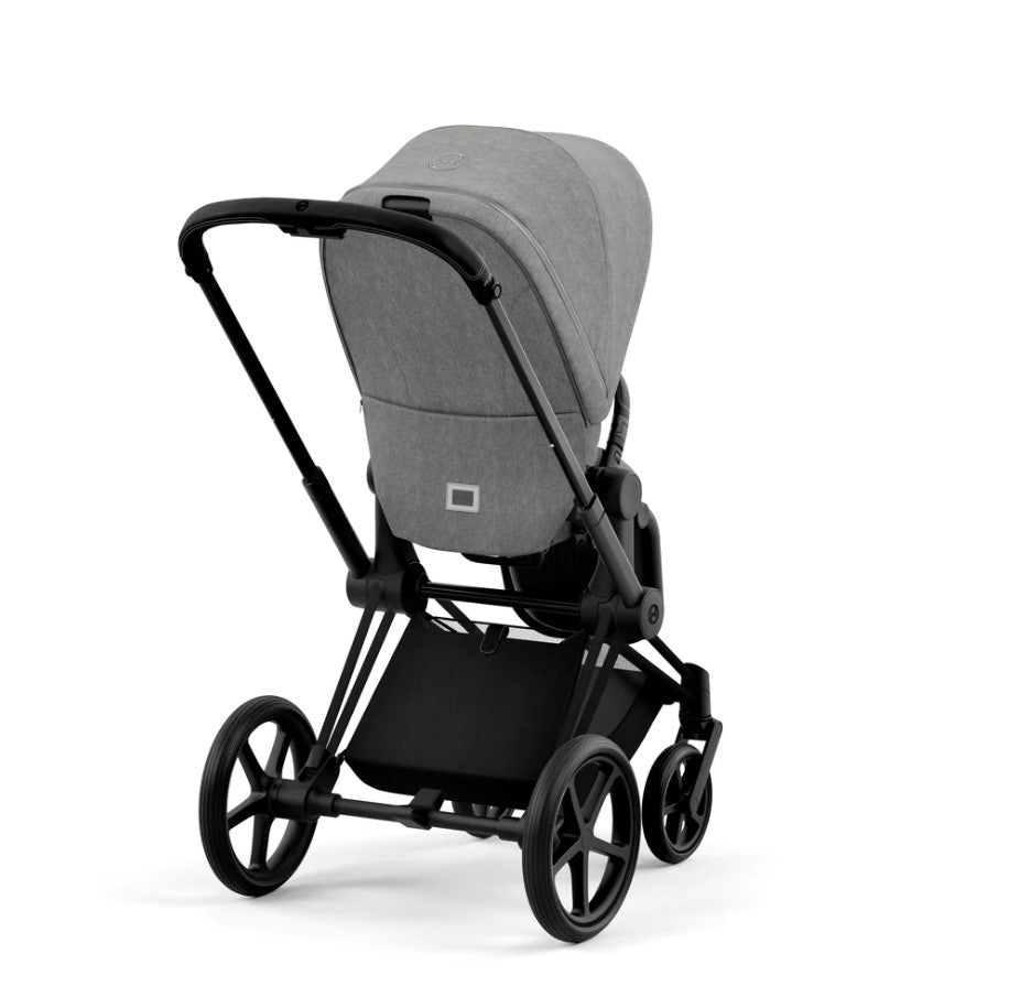 Priam Pram 2022. Matt Black + Manhattan Grey Plus back