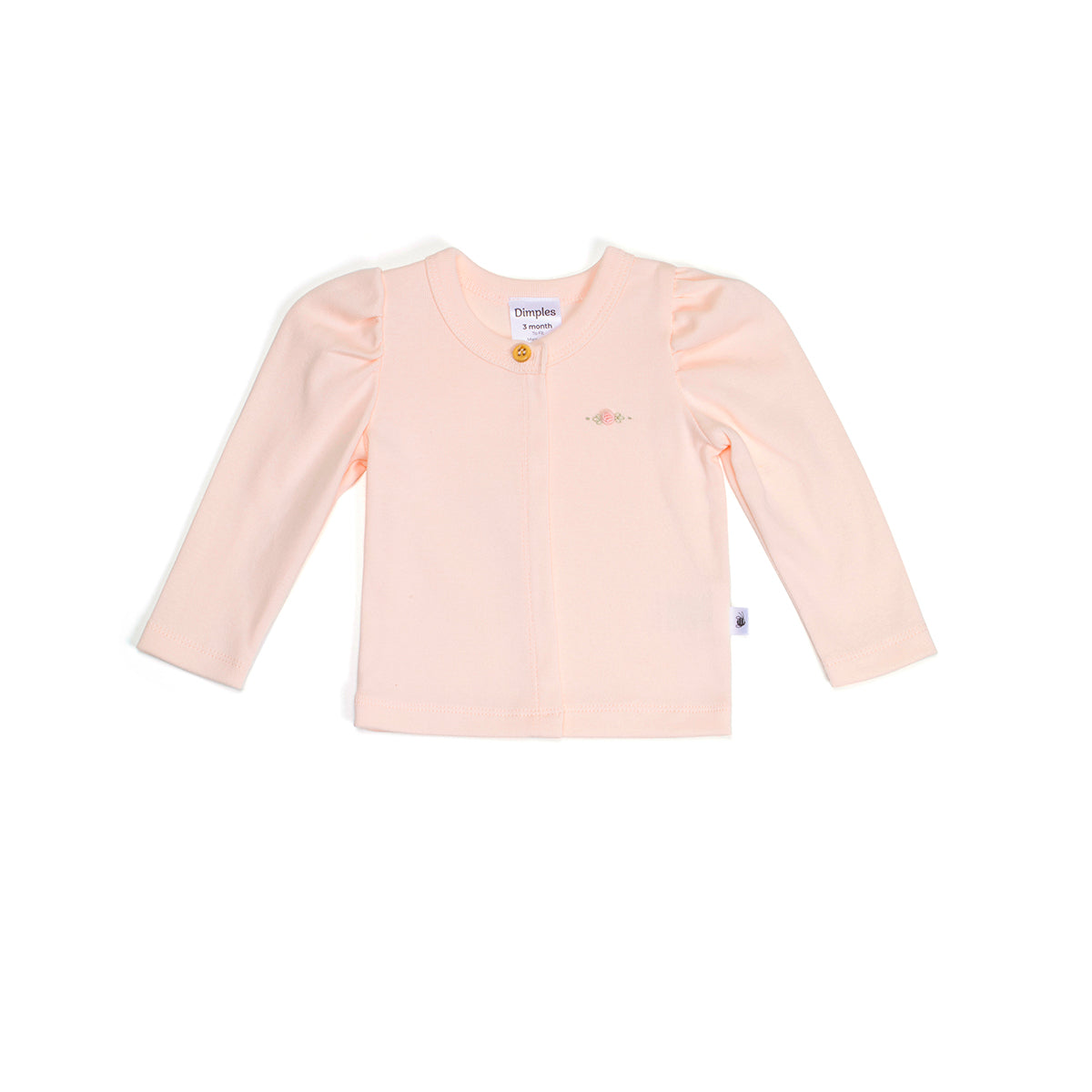 Dimples Pastel Skies Cotton Puff Cardigan  in Pink:image,small_image,thumbnail