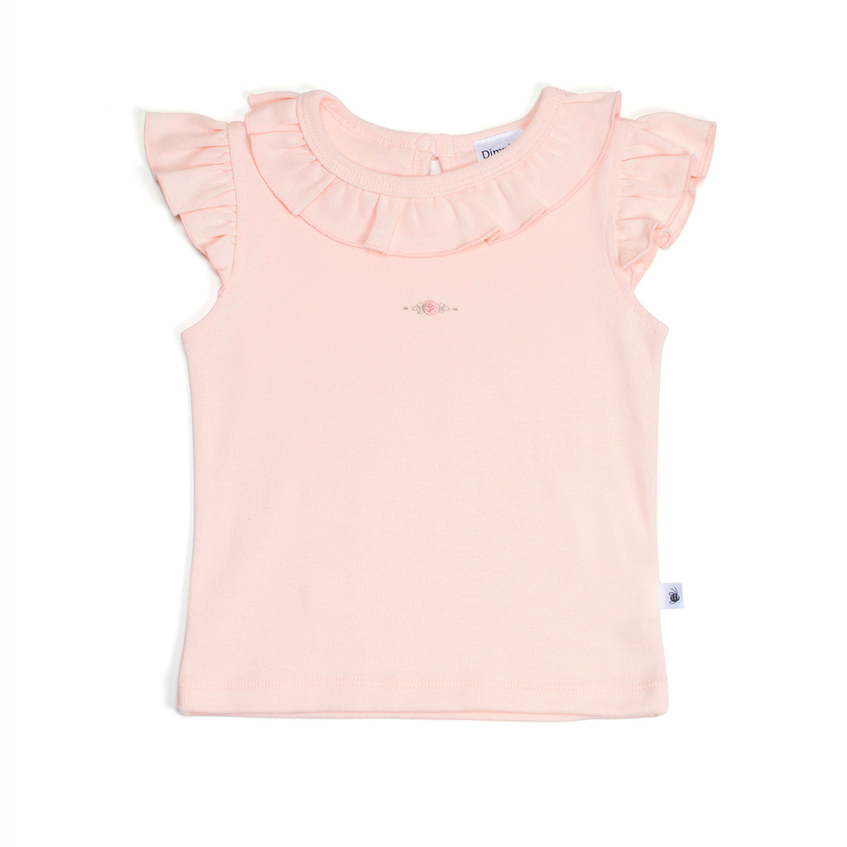dimples summer 2022/23 collection pastel skies cotton frill top in pink rose:image,small_image,thumbnail