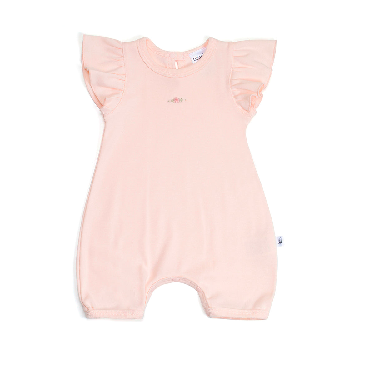 Dimples summer 2022/23 collection pastel skies cotton frill sleeve romper pink rose:image,small_image,thumbnail