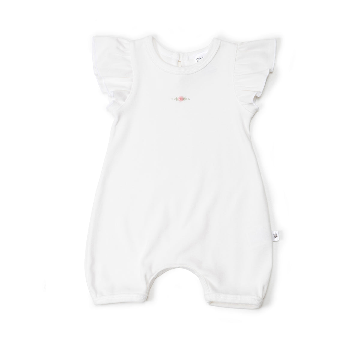 Dimples summer 2022/23 collection pastel skies cotton frill sleeve romper white rose:image,small_image,thumbnail