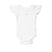 Dimples baby Clothing cotton petal bodysuit in white rose:image,small_image,thumbnail