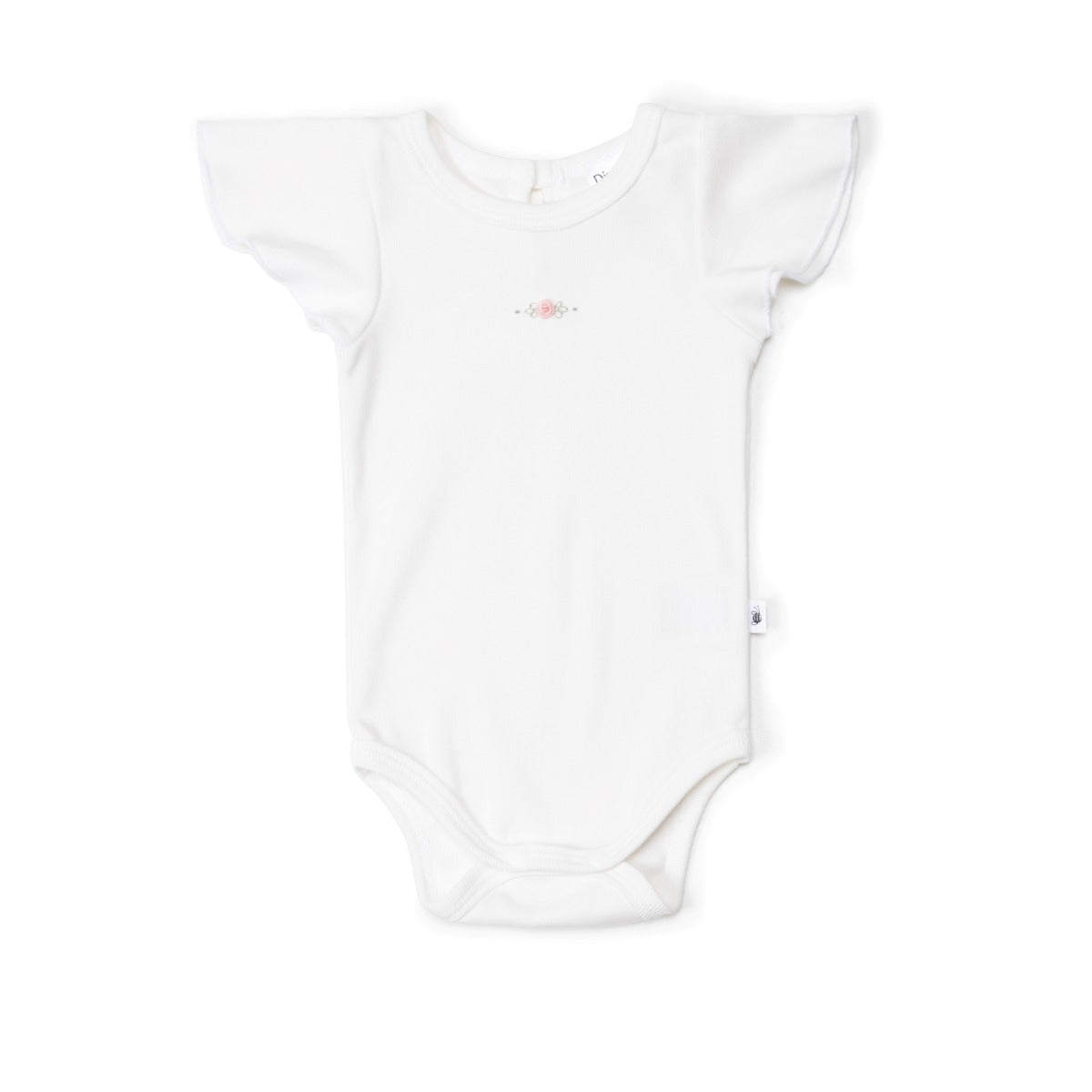 Dimples baby Clothing cotton petal bodysuit in white rose:image,small_image,thumbnail