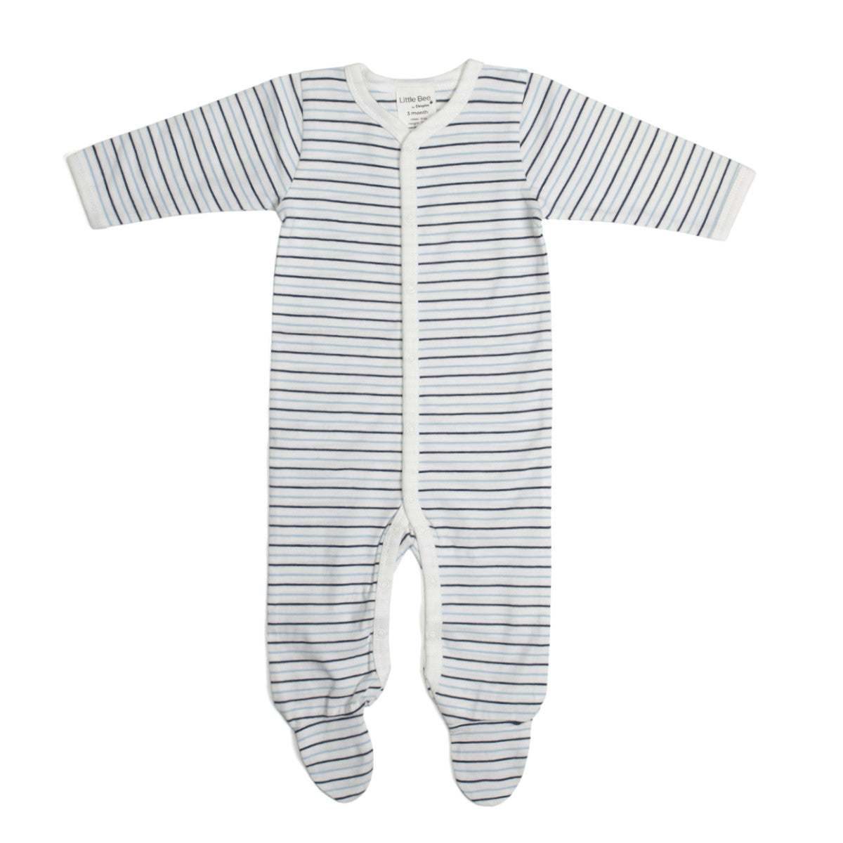 Cotton Stripe Babygrow for kids with button:image,small_image,thumbnail,swatch_image