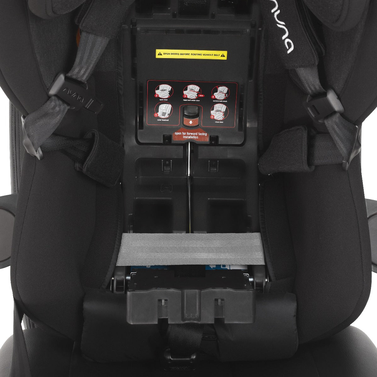 Nuna Rava Carseat capsule in caviar Back Close Up View