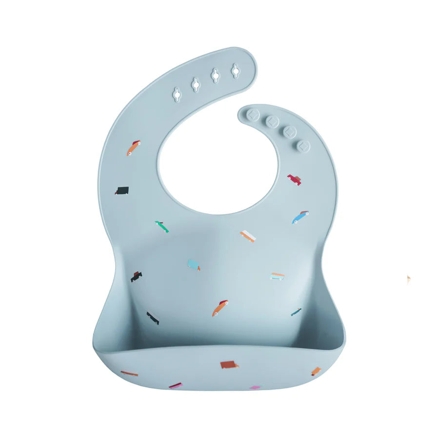 Silicone Baby Bib Retro Car - Mushie