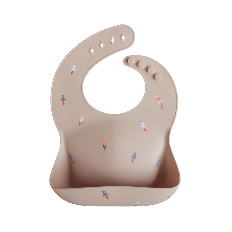 Silicone Baby Bib Rocket - Mushie