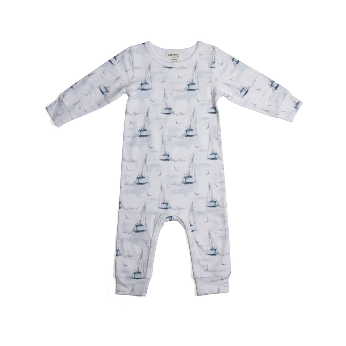 Organic cotton one-piece with boats print:image,small_image,thumbnail,swatch_image