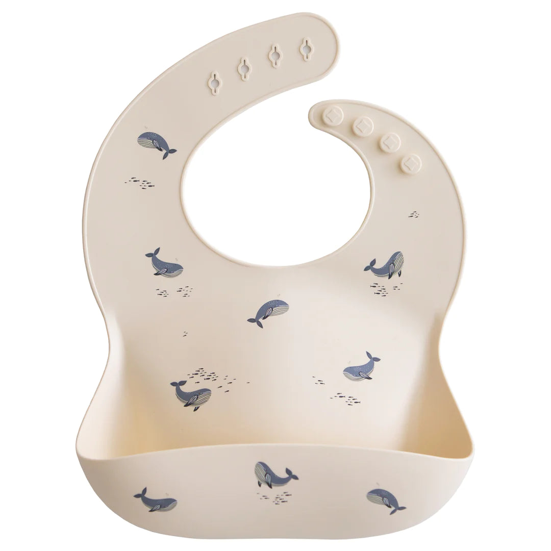 Mushie Silicone baby bib in whales:image,small_image,thumbnail,swatch_image