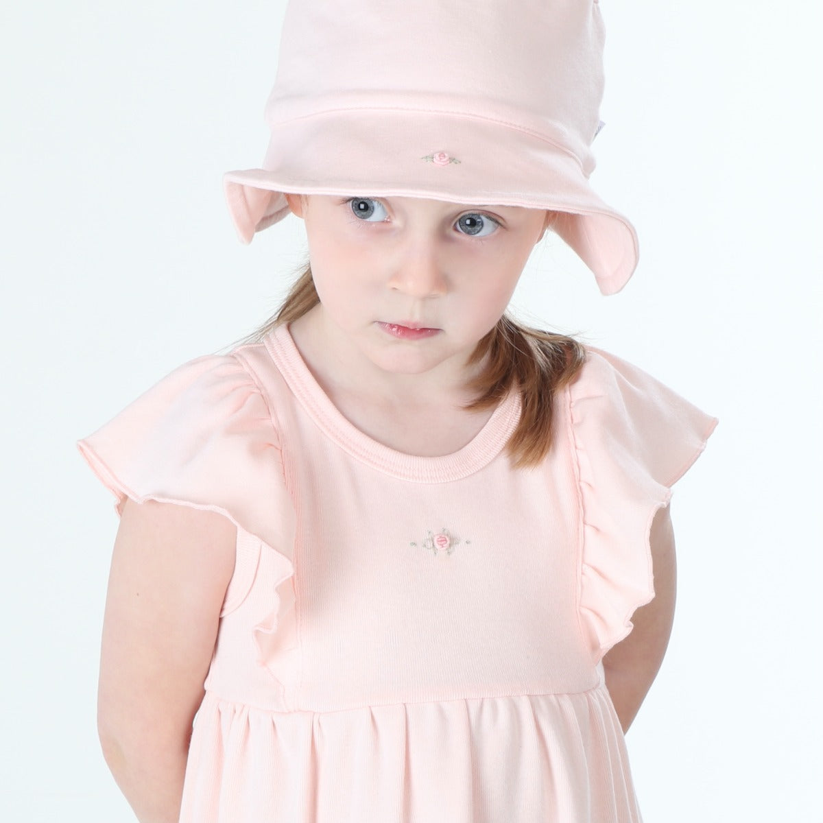 Dimples summer delights collection 2022 cotton sunhat in pink rose