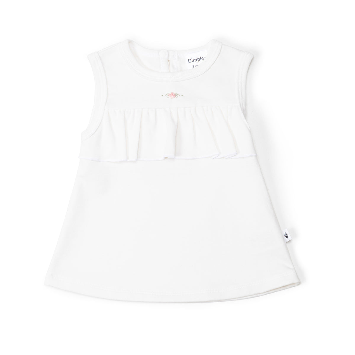 Dimples Summer Delights cotton dress in white rose:image,small_image,thumbnail,swatch_image