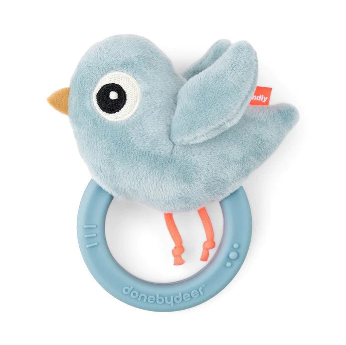 Sensory Rattle with teether Birdee Blue done by deer:image,small_image,thumbnail,swatch_image