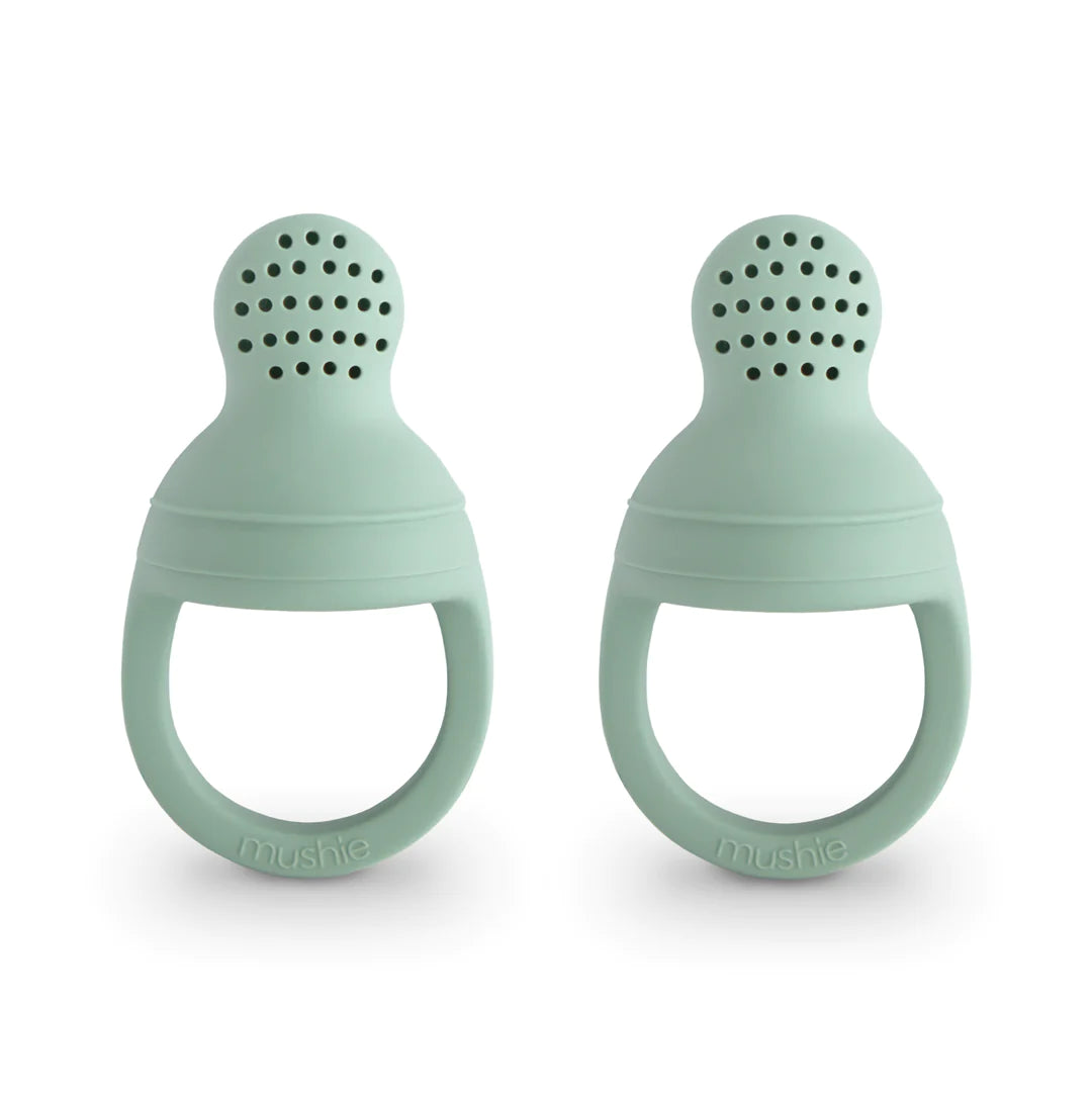 Mushie Silicone fresh food teether in cambridge blue:image,small_image,thumbnail,swatch_image