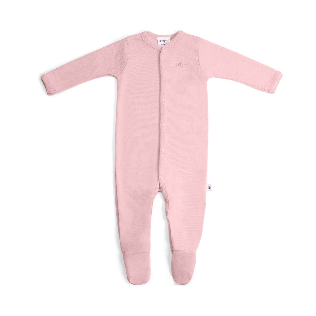Dimples Snowglobe Merino Babygrow Soft Pink:image,small_image,thumbnail