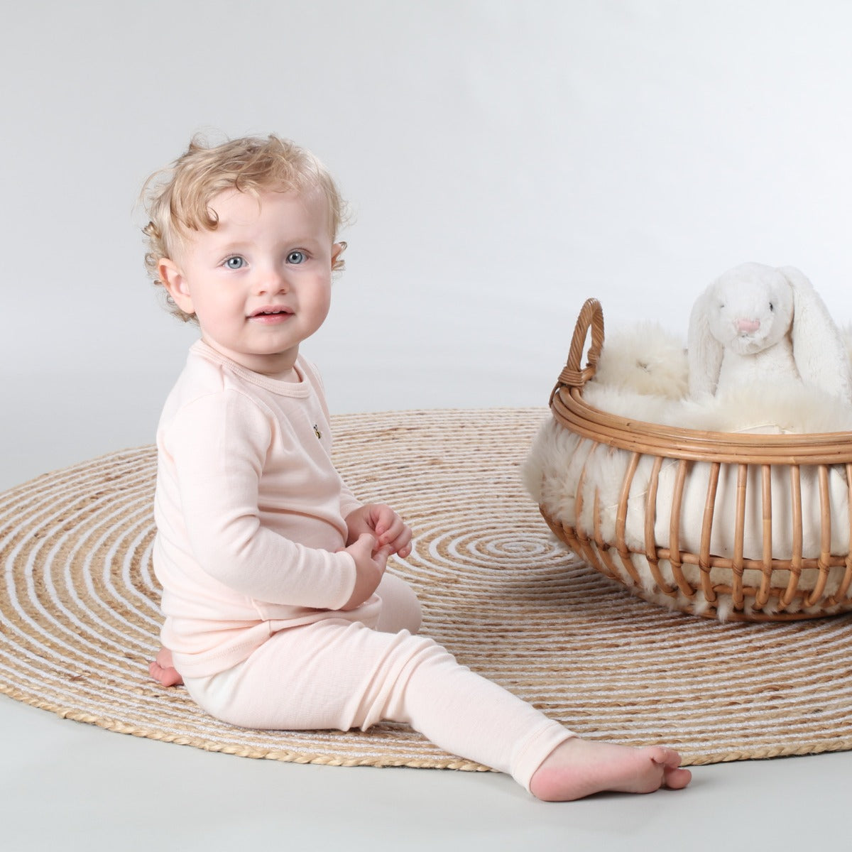 Baby wearing merino wool legging and top:image,small_image,thumbnail