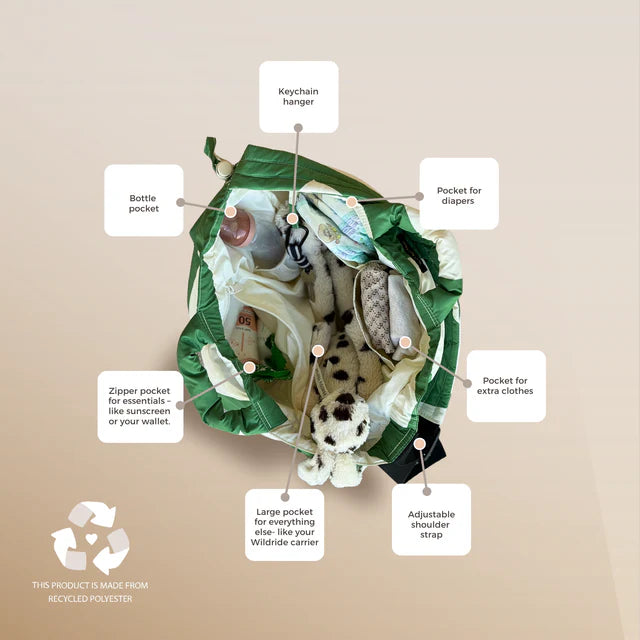 Wildride Shoulder Nappy Bag Green Graphic - Wildride