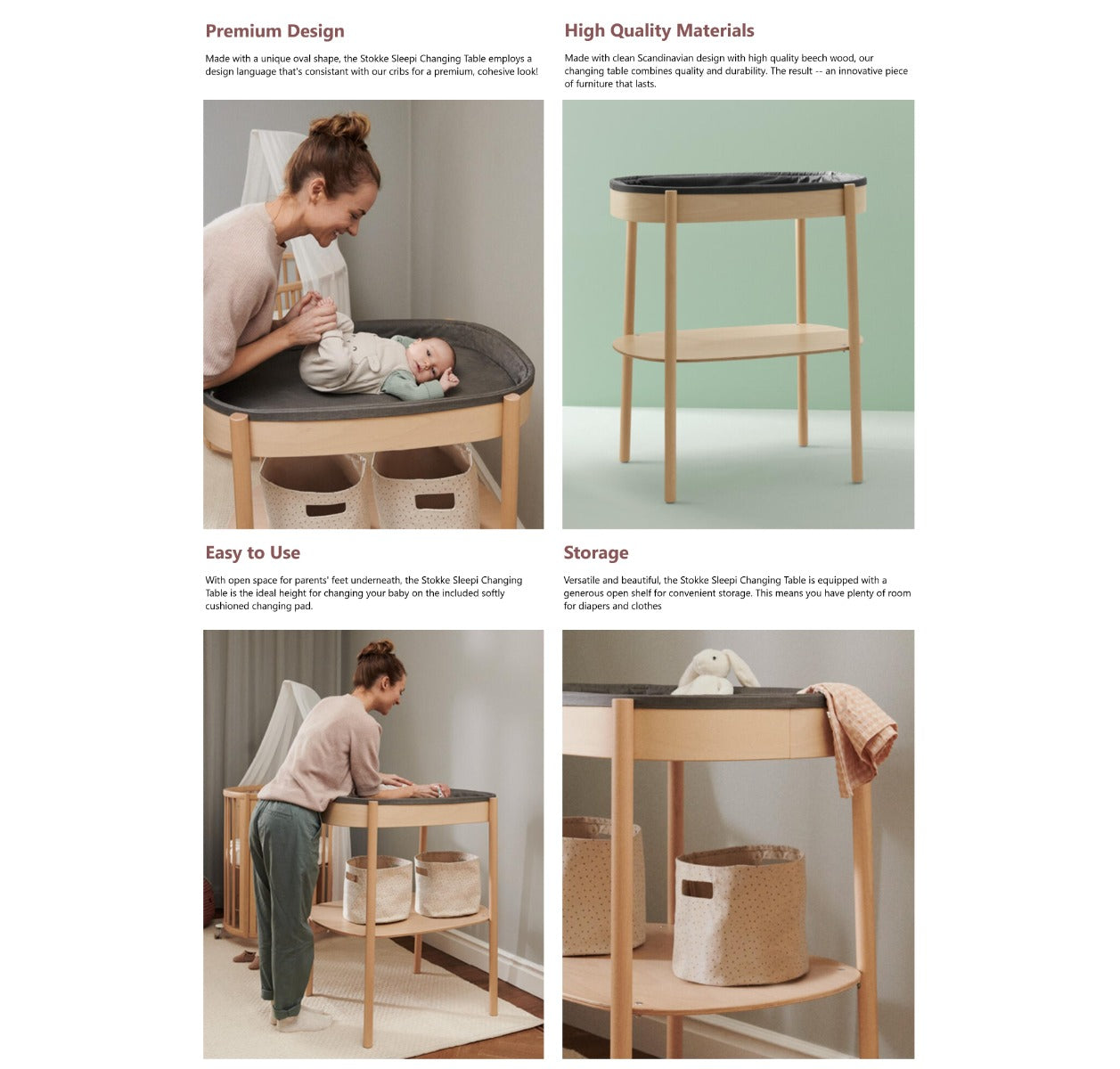 Pink Stokke Changing Table White Stokke Home Dresser/Drawer Baby