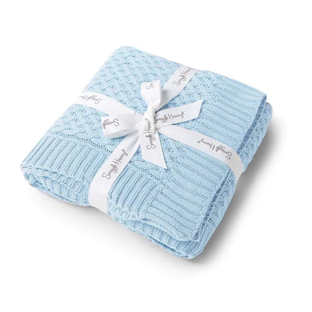 Snuggle Hunny Baby Blue Diamond Knit Baby Blanket:image,small_image,thumbnail,swatch_image