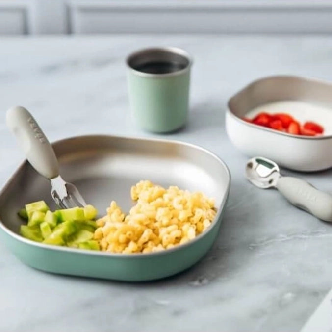 Beaba Stainless Steel Meal Set Sage Green - Beaba