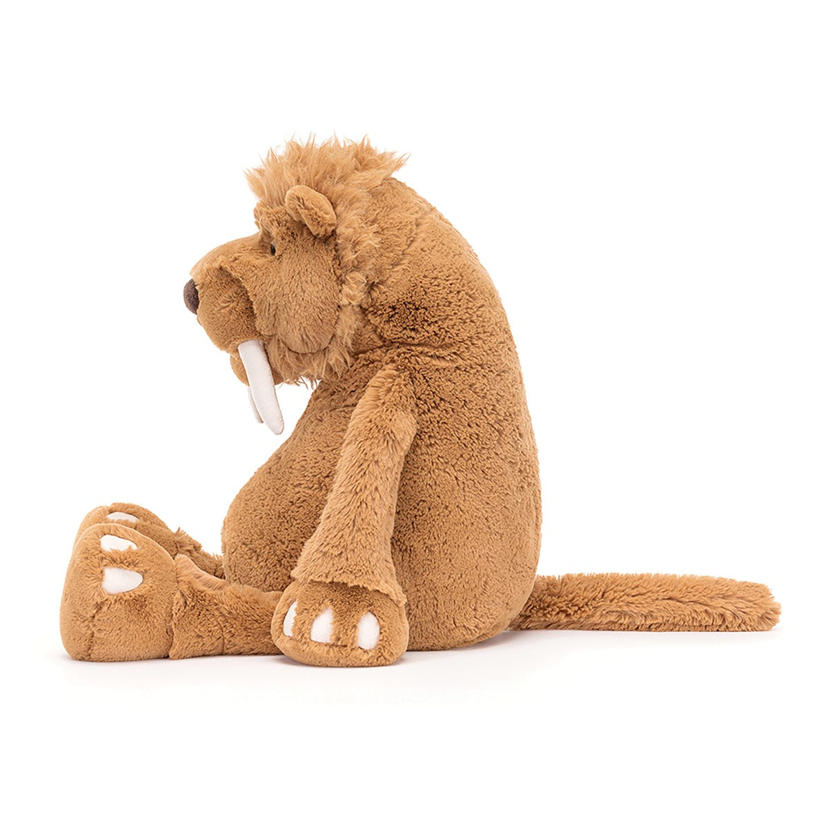 Jellycat Stellan Sabre Tooth Tiger brown colour side view