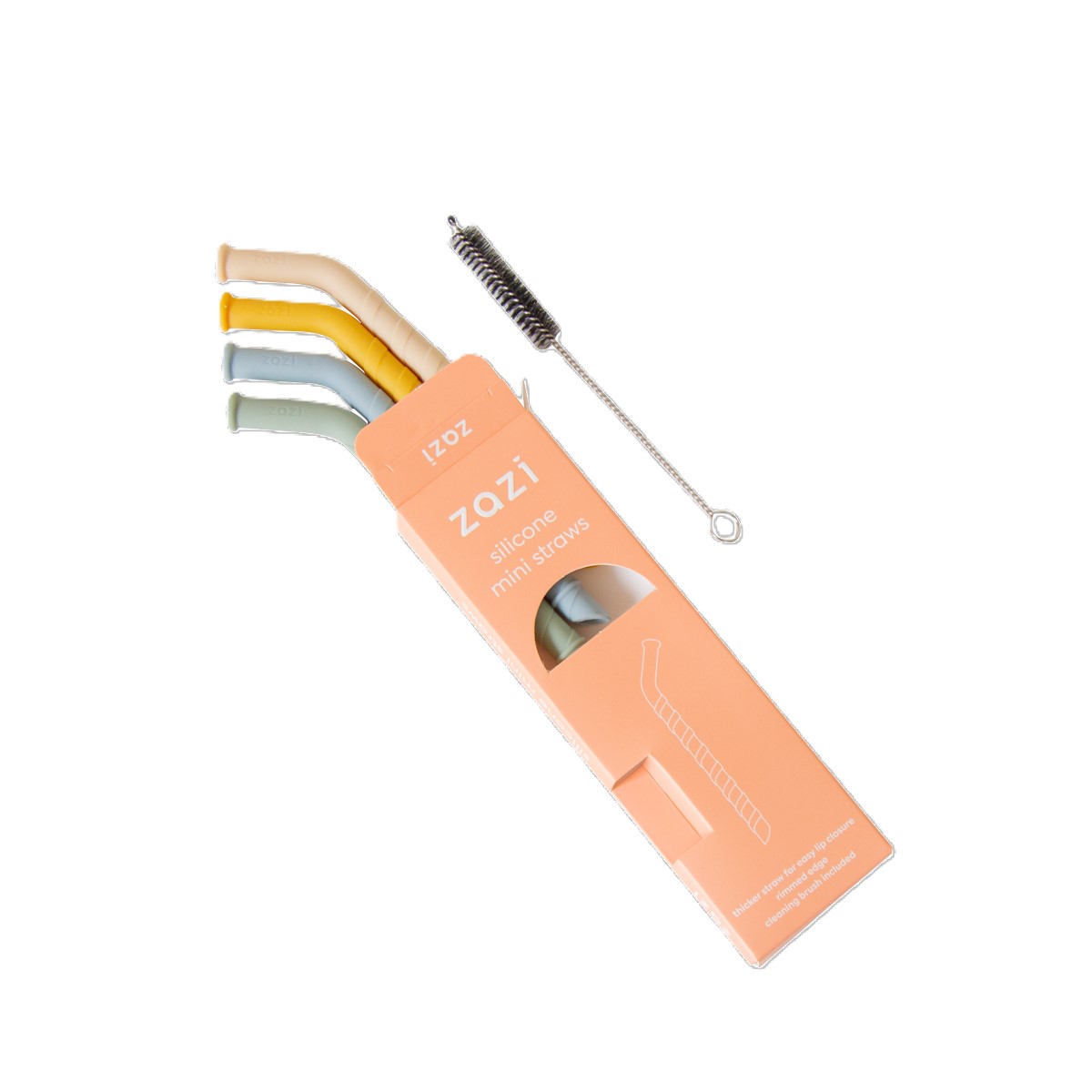Silicone Mini Straws for kids with cleaning brush