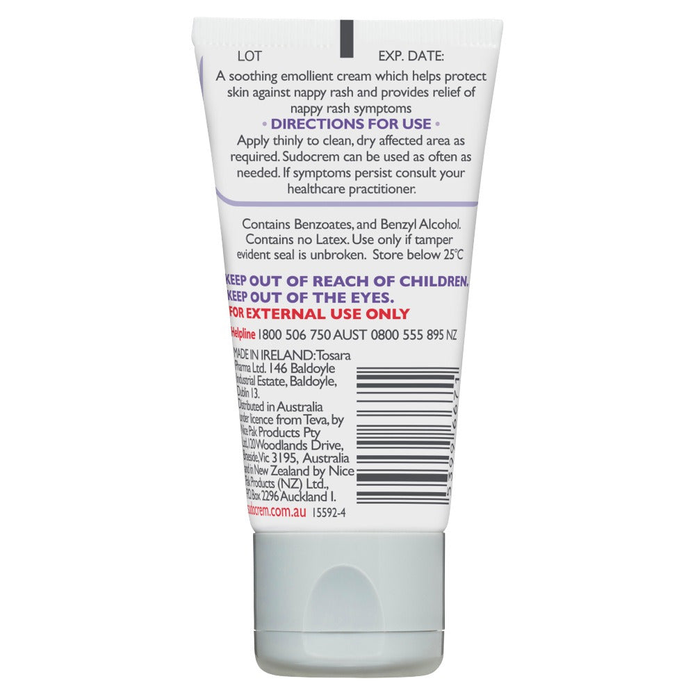 Sudocrem healing cream tube rear side