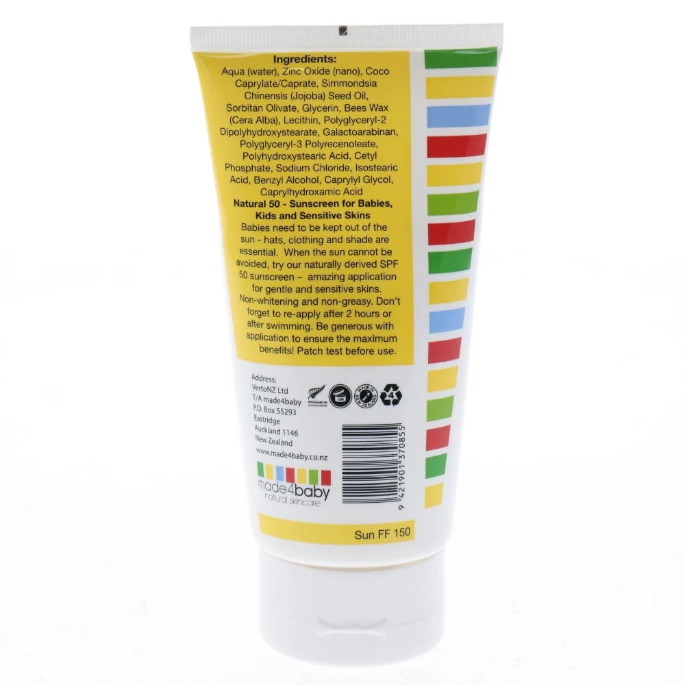 Natural Sunscreen SPF 50+ back