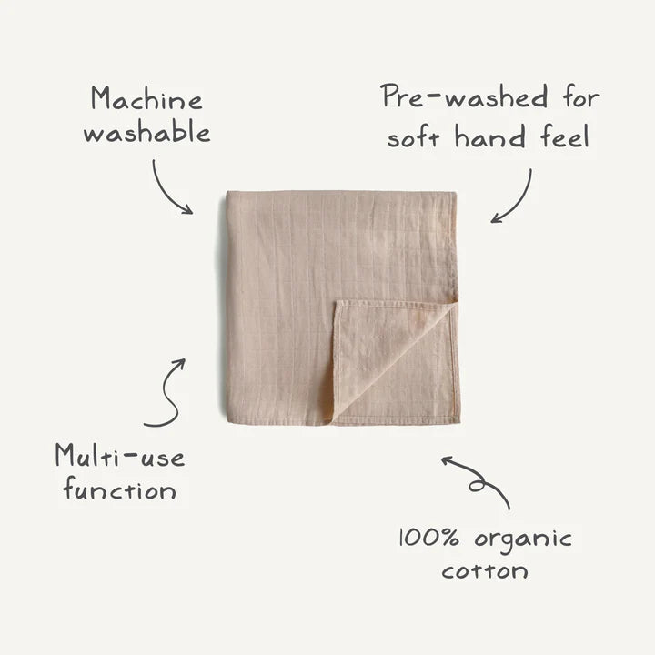 Organic Cotton Muslin Swaddle Bees - Mushie