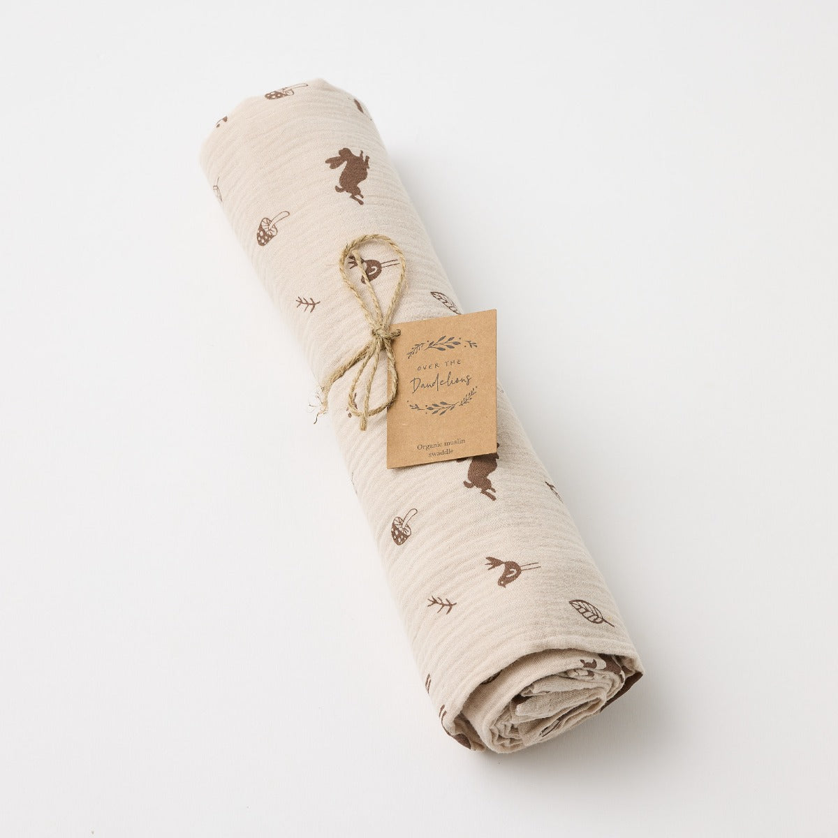 Over the Dandelions Muslin Swaddle in woodland print:image,small_image,thumbnail,swatch_image