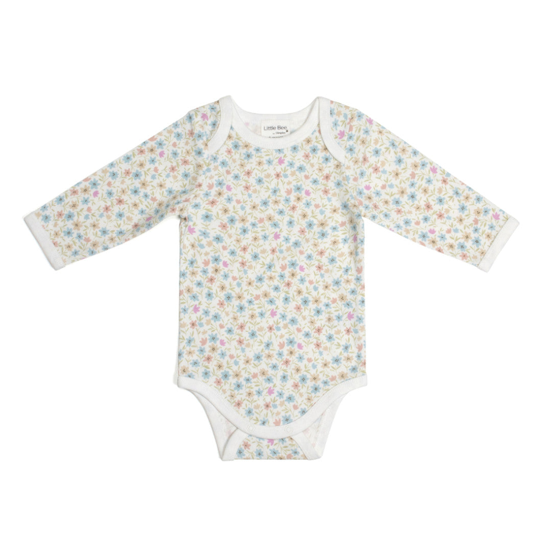 Cotton long sleeve floral bodysuit:image,small_image,thumbnail
